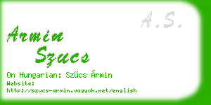 armin szucs business card