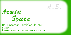 armin szucs business card